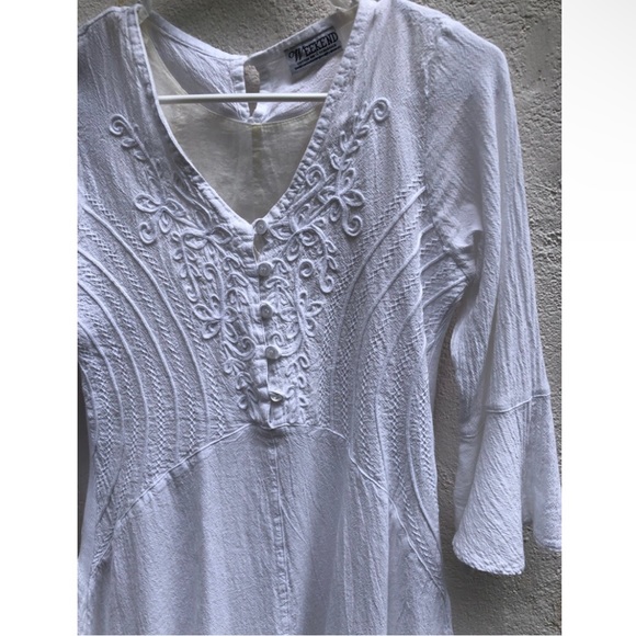 100% Organic Cotton Embroidered White Dress (FOR SALE OR TRADE) - Picture 5 of 7